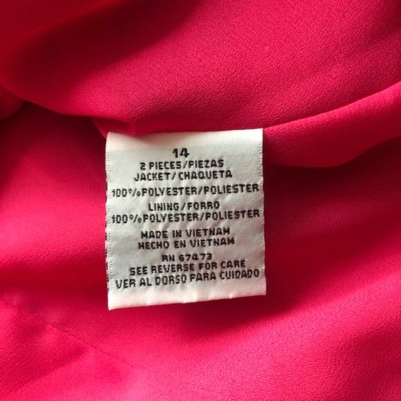Danny and Nicole sheer dark pink blouse jacket shacket short sleeves Size 14 - Picture 10 of 11